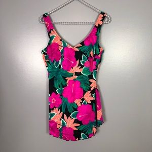 Vintage Robbie Len floral one piece swimsuit